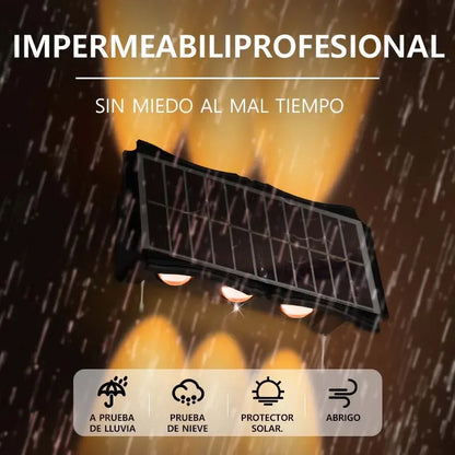 Solar Outdoor Wall Lamp — IP65 Waterproof Up & Down Warm Light for Garden, Balcony & Yard in 6 Sizes