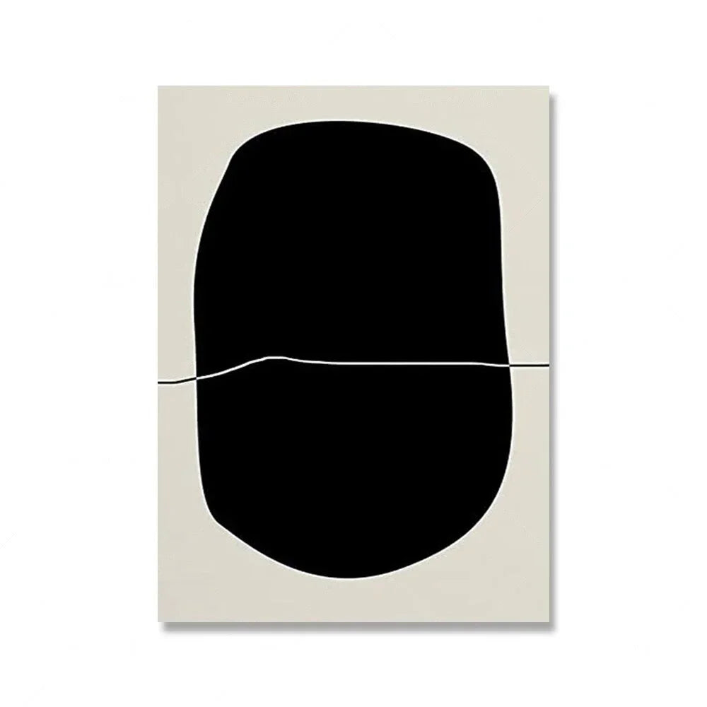 Mid-Century Abstract Black Arches Canvas Wall Art — Unframed HD Print for Living Room & Bedroom