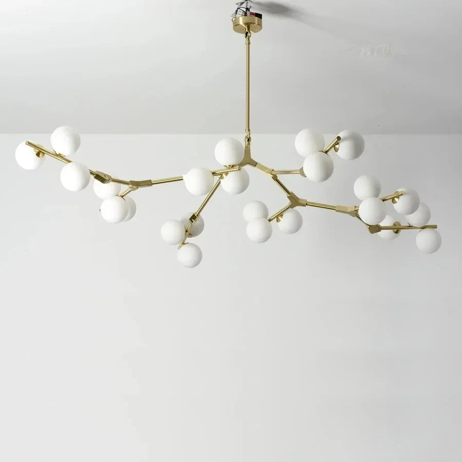 Modern Glass Ball Branch Chandelier — LED Ceiling Light for Living Room & Dining Room