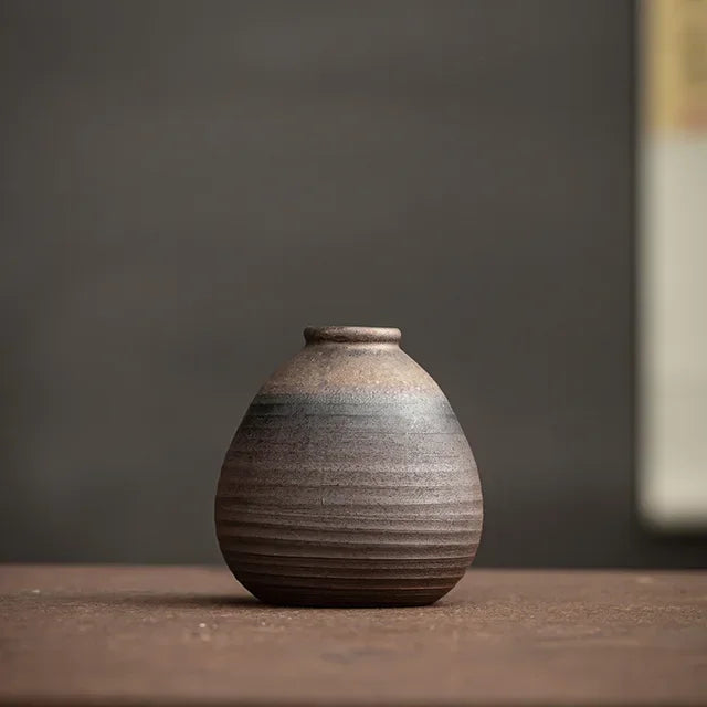 Handmade Antique Ceramic Vase — Modern Minimalist Decorative Vase for Home & Rustic Decor