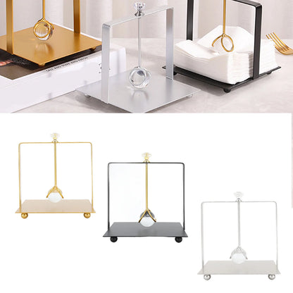Modern Metal Napkin Holder with Lift Handle — Elegant Square Dispenser for Home & Dining