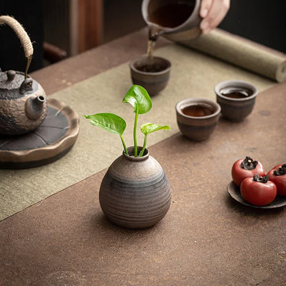 Handmade Antique Ceramic Vase — Modern Minimalist Decorative Vase for Home & Rustic Decor