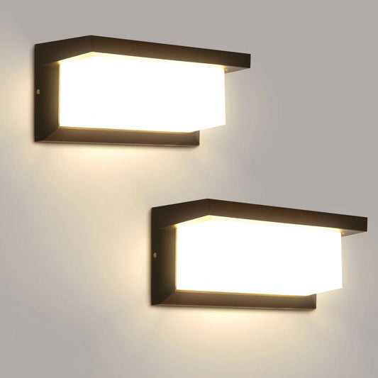 Vintage Rectangle LED Wall Sconce — 25W Indoor & Outdoor Wall Light for Living Room, Porch & Balcony