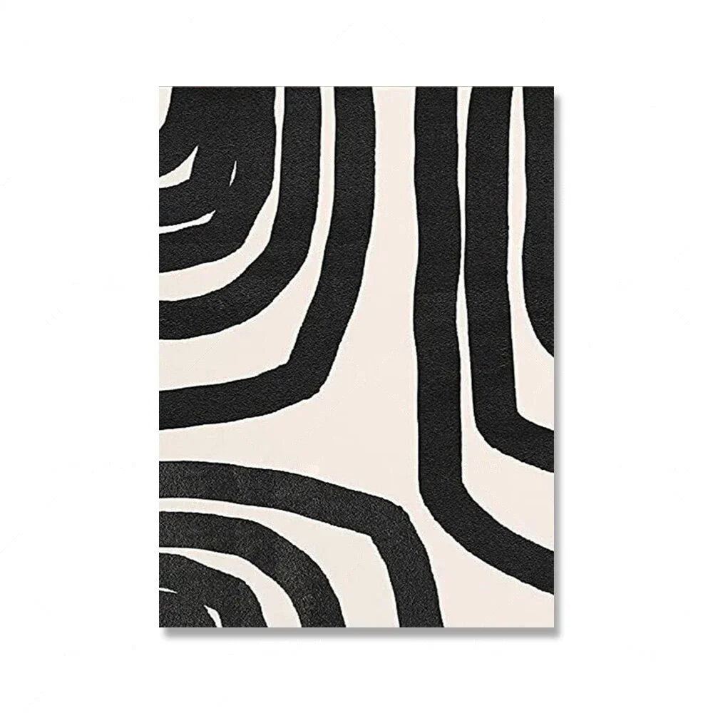 Mid-Century Abstract Black Arches Canvas Wall Art — Unframed HD Print for Living Room & Bedroom