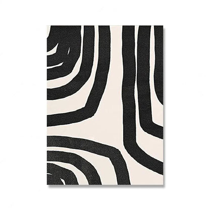 Mid-Century Abstract Black Arches Canvas Wall Art — Unframed HD Print for Living Room & Bedroom