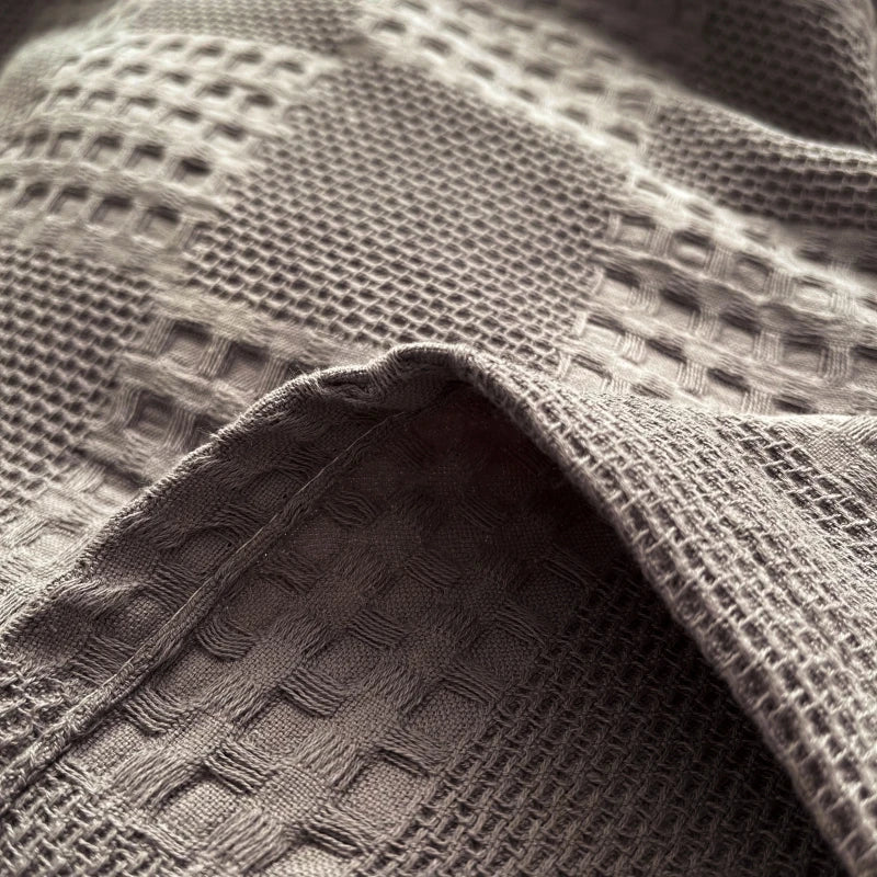 100% Cotton Waffle Knit Throw Blanket — Soft Breathable Sofa & Bed Throw