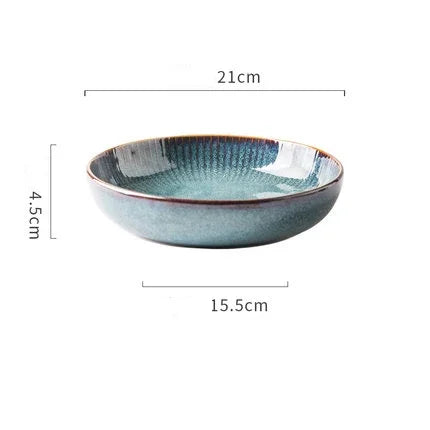 Nordic Kiln Glazed Ceramic Bowl & Plate Collection — Handcrafted Tableware in 10 Styles
