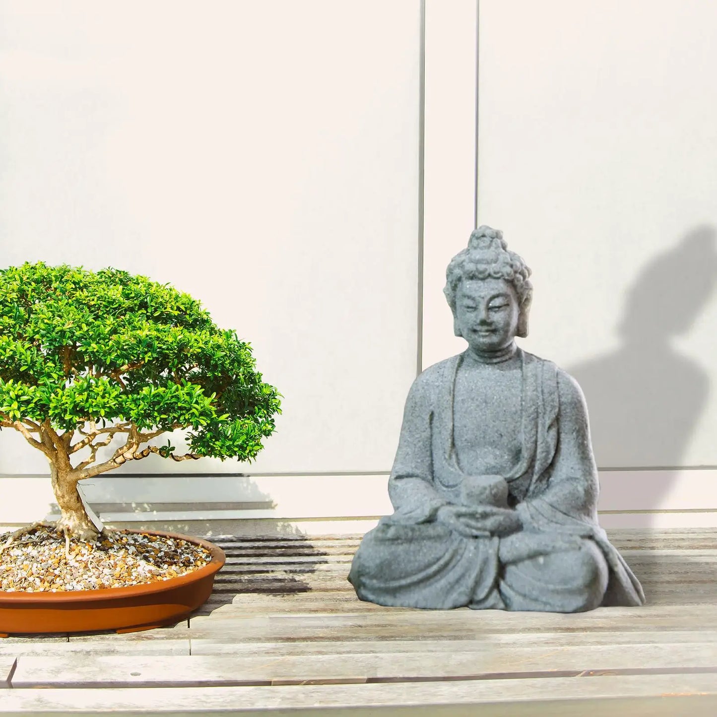 Small Meditating Buddha Statue — Resin Feng Shui Figurine for Home & Desk