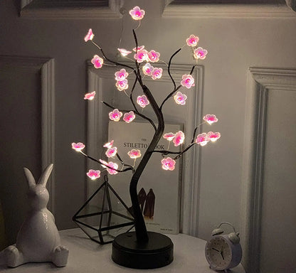 Bonsai LED Tree Lamp — Artificial Cherry Blossom Desktop Night Light