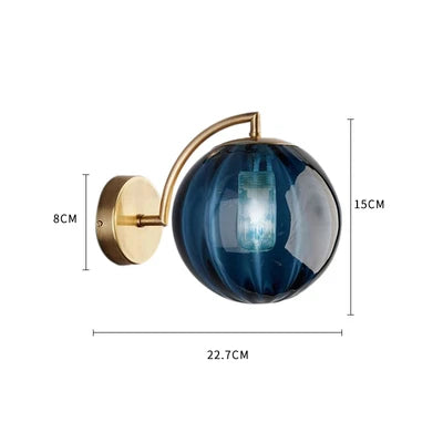 Nordic Stained Glass Ball Wall Lamp — Colorful Bedside & Bathroom Mirror Light in 4 Glass Colors