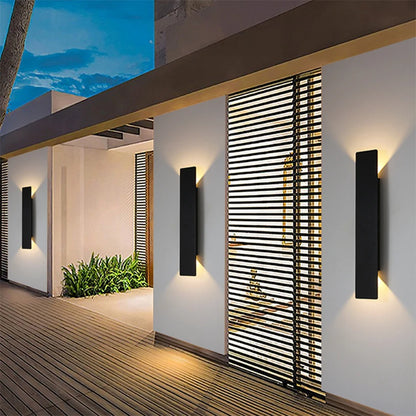 IP65 Waterproof Outdoor LED Wall Lamp — Aluminum Up & Down Light in Black or White, 4 Wattages