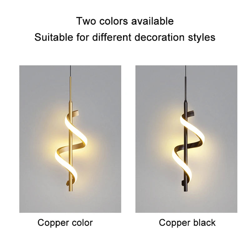 Nordic Copper LED Wall Sconce — 3-Color Switchable Bedside & Living Room Lamp in Black or Gold, 2 Styles