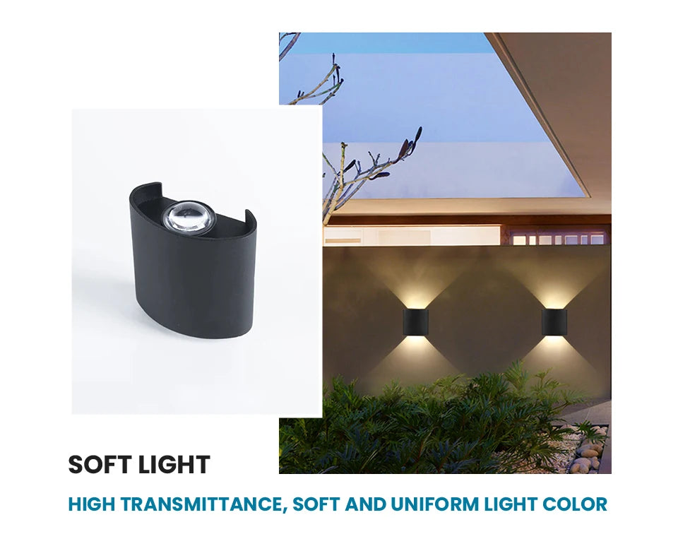 2W LED Wall Lamp — Waterproof Indoor & Outdoor Wall Light in White or Black, 3 Color Temperatures