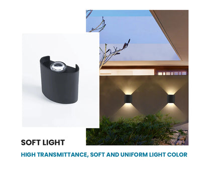 2W LED Wall Lamp — Waterproof Indoor & Outdoor Wall Light in White or Black, 3 Color Temperatures