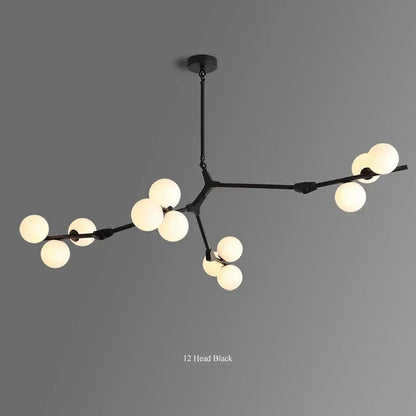 Modern Glass Ball Branch Chandelier — LED Ceiling Light for Living Room & Dining Room