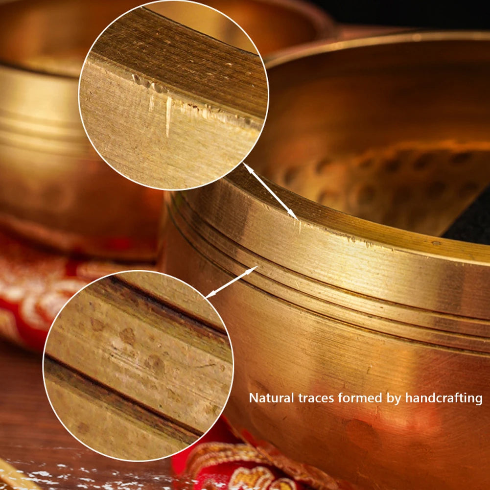 Tibetan Singing Bowl Set — Hand-Hammered Meditation Bowl for Yoga, Chakra & Stress Relief