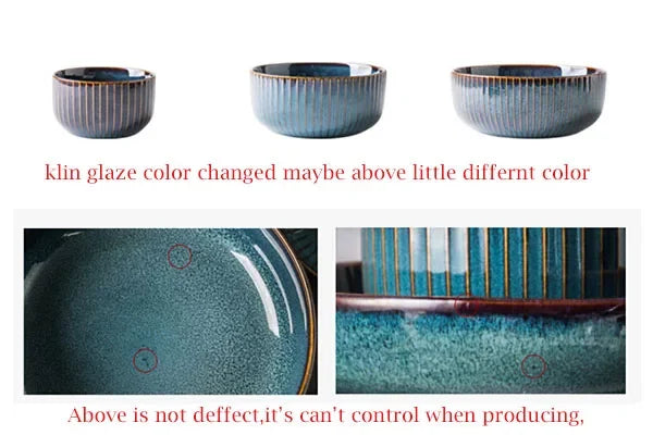 Nordic Kiln Glazed Ceramic Bowl & Plate Collection — Handcrafted Tableware in 10 Styles