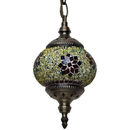 Turkish Moroccan Mosaic Pendant Lamp — Handcrafted Glass Hanging Ceiling Light
