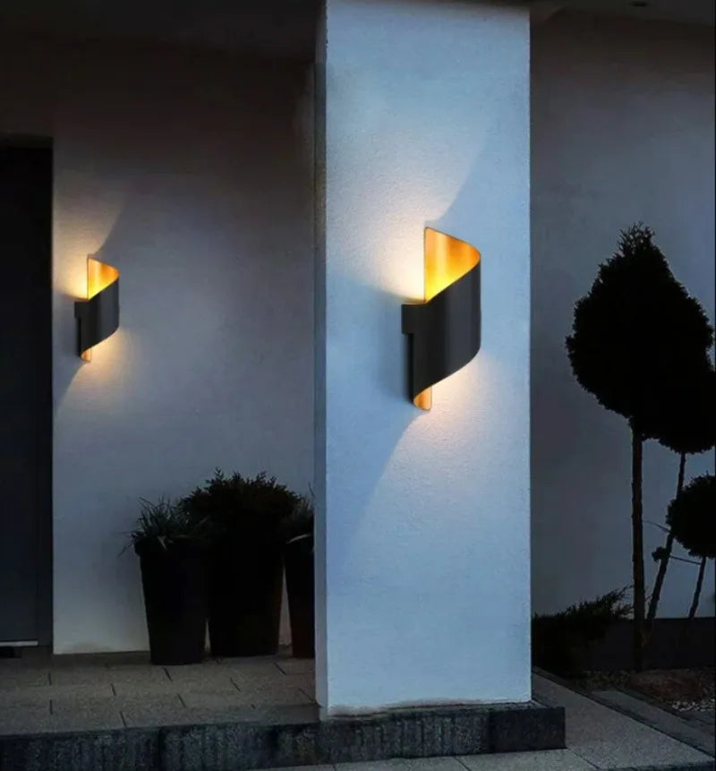 10W Nordic LED Wall Sconce — IP65 Waterproof Spiral Design Indoor & Outdoor Light in 4 Finishes