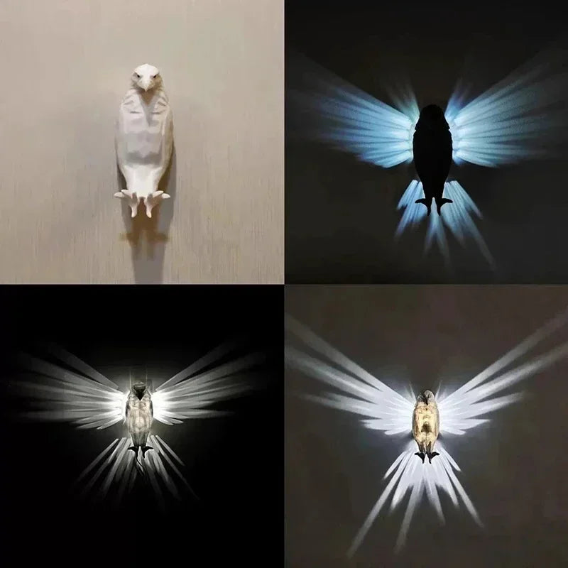 3D Animal Silhouette Wall Light Projector — Owl & Eagle Shadow Night Light for Home & Halloween Decor