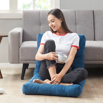 Corduroy Floor Meditation Cushion — Thick Tufted Square Yoga Seat Pillow
