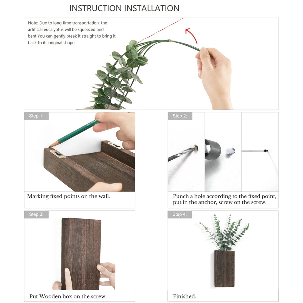 Wooden Wall Planter — Handcrafted Pine Hanging Vase for Flowers & Greenery | Modern Farmhouse Decor