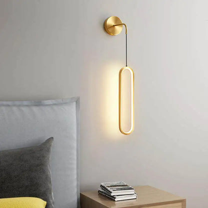 Modern Iron LED Wall Lamp — 3-Color Temperature Bedside & TV Background Light in Black or Gold