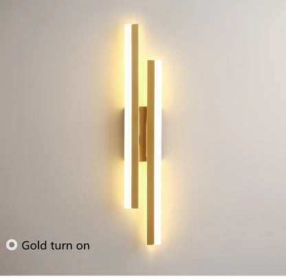 Nordic Dimmable LED Wall Sconce — 3-Color Iron & Acrylic Bedside Lamp in Black or Gold, Left or Right