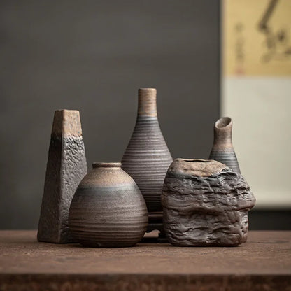 Handmade Antique Ceramic Vase — Modern Minimalist Decorative Vase for Home & Rustic Decor