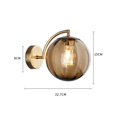 Nordic Stained Glass Ball Wall Lamp — Colorful Bedside & Bathroom Mirror Light in 4 Glass Colors