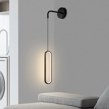 Modern Iron LED Wall Lamp — 3-Color Temperature Bedside & TV Background Light in Black or Gold