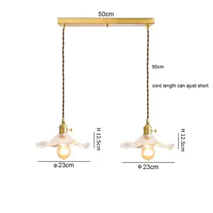 Art Deco Copper Glass Pendant Light — Colorful Edison Ceiling Chandelier for Bedroom, Living Room & Bar