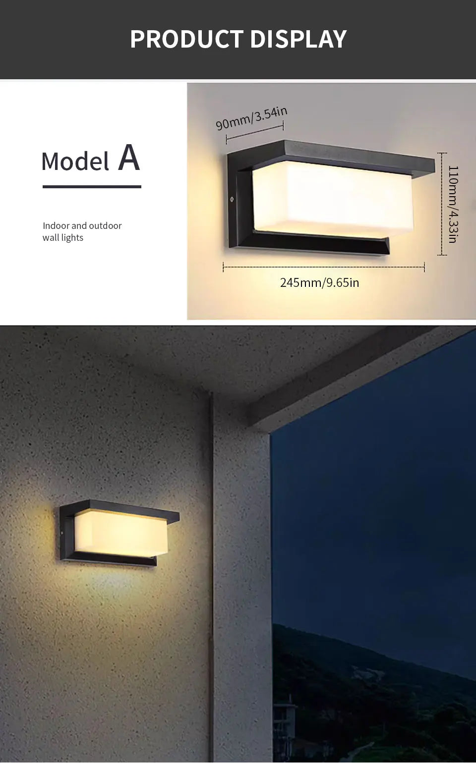 LED Outdoor Wall Lamp with Optional Radar Motion Sensor — IP55 Waterproof in 7 Models & 2 Color Temperatures