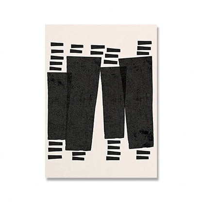 Mid-Century Abstract Black Arches Canvas Wall Art — Unframed HD Print for Living Room & Bedroom