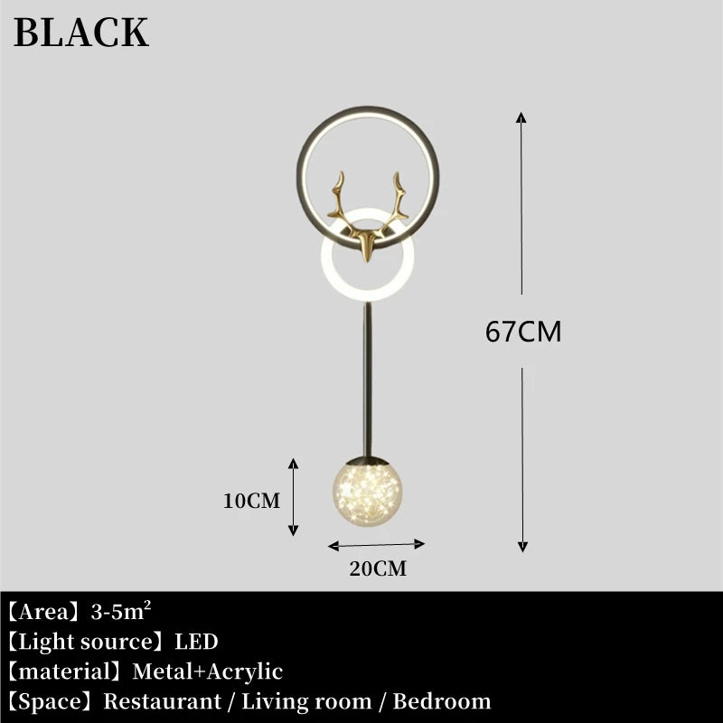 Modern 3-Light Glass Wall Lamp — Touch Switch LED Sconce for Living Room, Bedroom & Dining