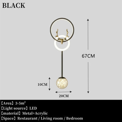Modern 3-Light Glass Wall Lamp — Touch Switch LED Sconce for Living Room, Bedroom & Dining