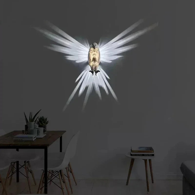 3D Animal Silhouette Wall Light Projector — Owl & Eagle Shadow Night Light for Home & Halloween Decor