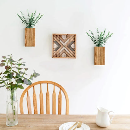 Wooden Wall Planter — Handcrafted Pine Hanging Vase for Flowers & Greenery | Modern Farmhouse Decor
