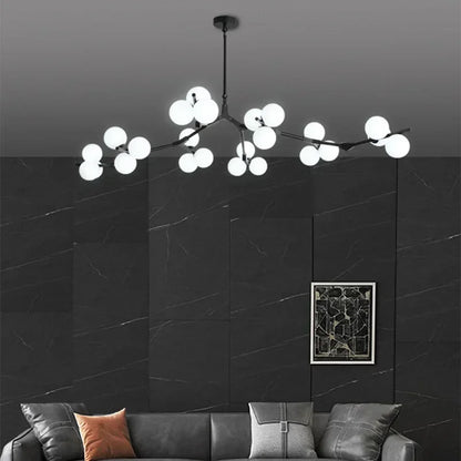 Modern Glass Ball Branch Chandelier — LED Ceiling Light for Living Room & Dining Room