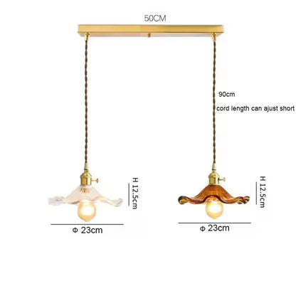 Art Deco Copper Glass Pendant Light — Colorful Edison Ceiling Chandelier for Bedroom, Living Room & Bar