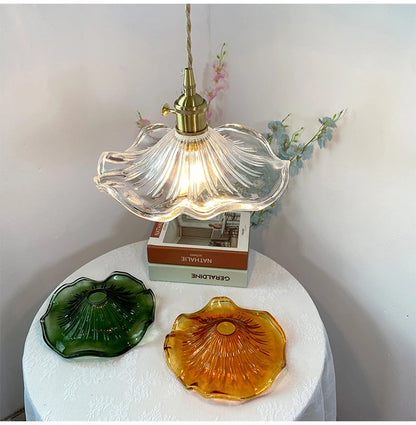 Art Deco Copper Glass Pendant Light — Colorful Edison Ceiling Chandelier for Bedroom, Living Room & Bar