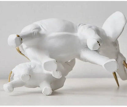 Modern Resin Elephant Statue Pair — Decorative Animal Figurine Sculpture for Living Room & Shelf
