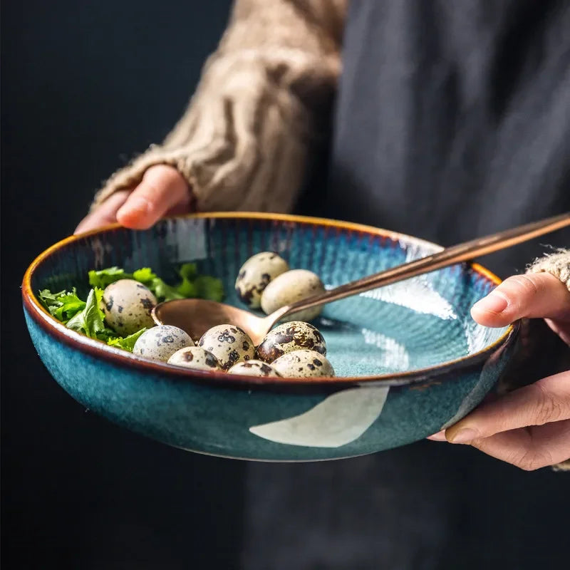 Nordic Kiln Glazed Ceramic Bowl & Plate Collection — Handcrafted Tableware in 10 Styles