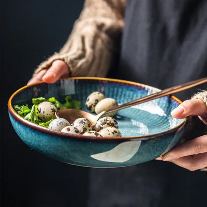 Nordic Kiln Glazed Ceramic Bowl & Plate Collection — Handcrafted Tableware in 10 Styles