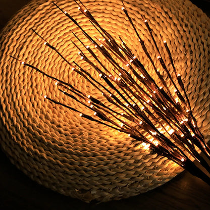 LED Willow Branch Twig Lamp — 20-Bulb Bendable Vase Light for Bedroom & Home Decor in 6 Colors