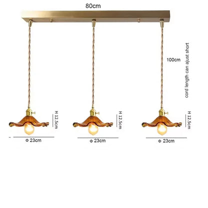 Art Deco Copper Glass Pendant Light — Colorful Edison Ceiling Chandelier for Bedroom, Living Room & Bar