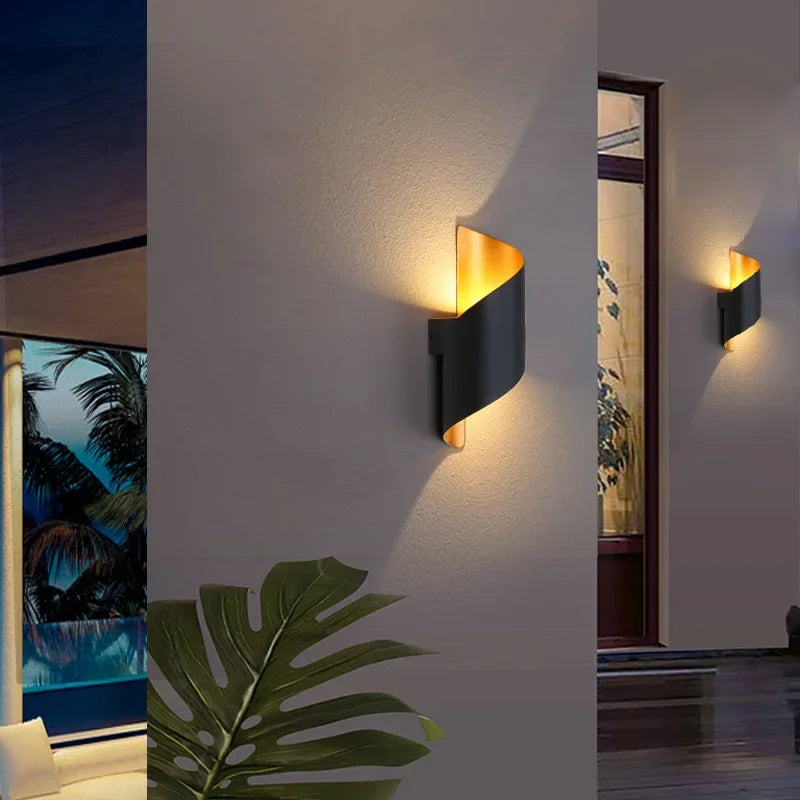 10W Nordic LED Wall Sconce — IP65 Waterproof Spiral Design Indoor & Outdoor Light in 4 Finishes