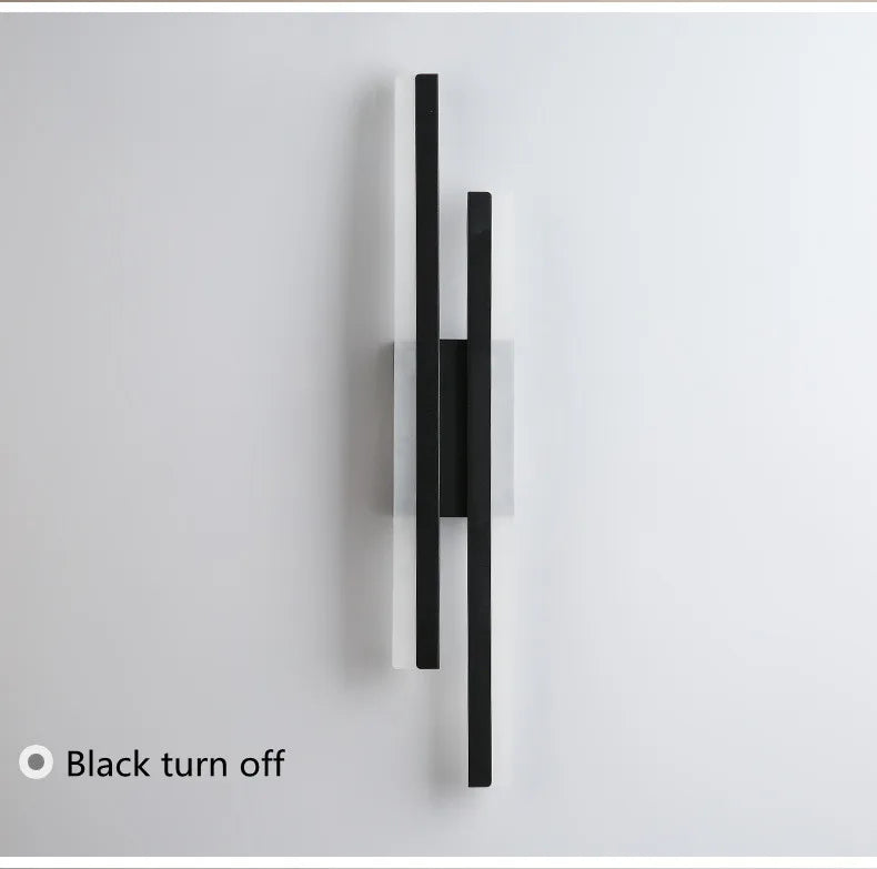 Nordic Dimmable LED Wall Sconce — 3-Color Iron & Acrylic Bedside Lamp in Black or Gold, Left or Right