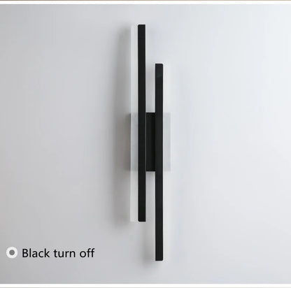 Nordic Dimmable LED Wall Sconce — 3-Color Iron & Acrylic Bedside Lamp in Black or Gold, Left or Right