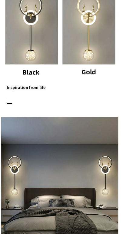 Modern 3-Light Glass Wall Lamp — Touch Switch LED Sconce for Living Room, Bedroom & Dining